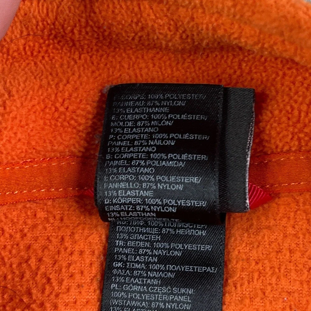 North Face Sweatshirt Mens Medium Orange Polartec Classic Fleece Quarter Zip